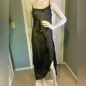 Zuza Bart black funky artsy sheer dress size medium.  G5